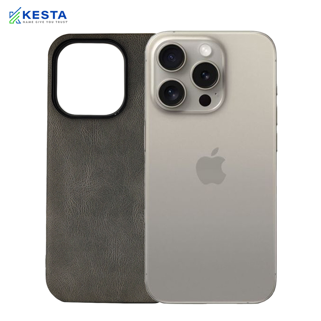 iPhone 15 Pro Max Cover - Brave Titanium Leather Case (Waterproof & Dustproof)